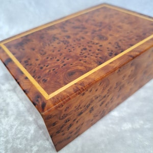 Moroccan Style Handmade Araar (Cedar) with Lemon Trim Rectangular Box With Opening Lid