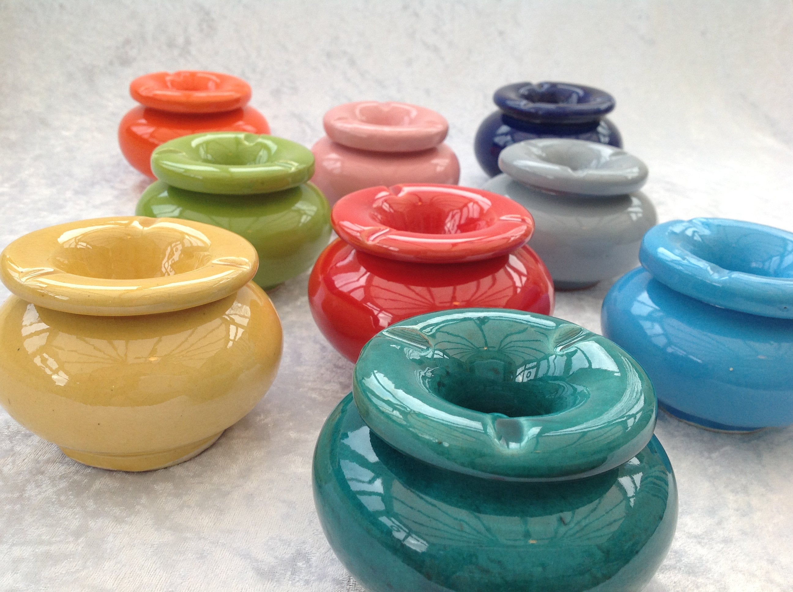 Handmade Multicoloured Pottery Ashtray Large Discounts available for bulk buy
