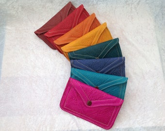 Handmade Moroccan Leather Purse Medium Multicolours