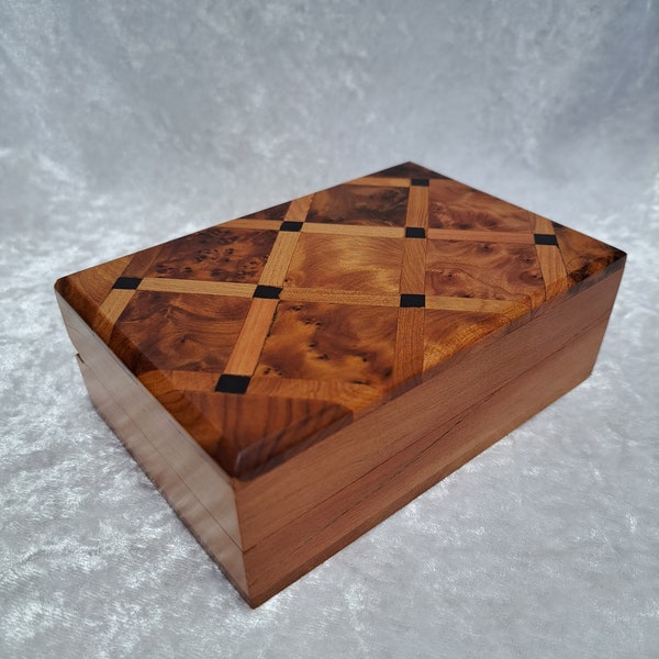 Moroccan Style Handmade Marquetry Jewellery Box/Storage Box French Polished