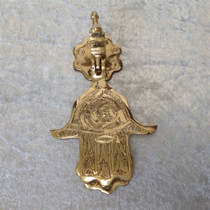 Moroccan Brass Door Knocker Hand of Fatima Hamsa - Hand Design 1 FREE UK POSTAGE