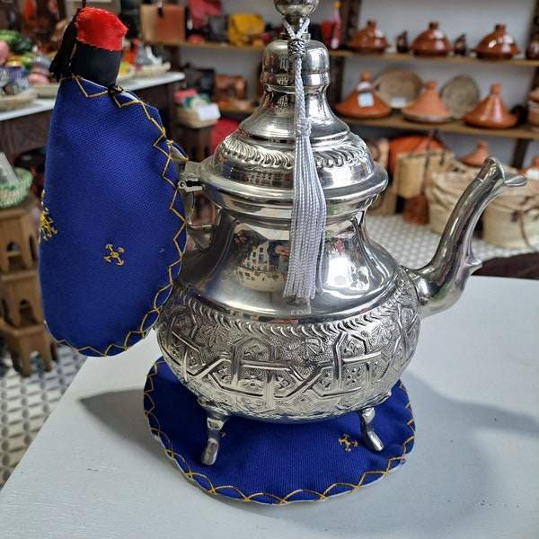 Porte-théière et set de table marocains faits main (théière non incluse)