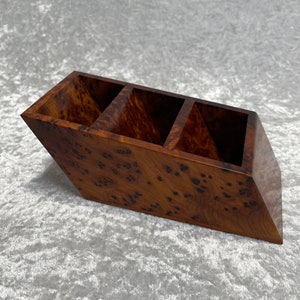 Moroccan New Style Handmade Triple Remote Control Holder in Araar (Thuya Wood)