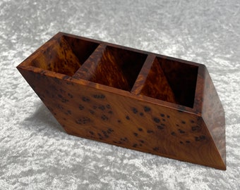 Moroccan New Style Handmade Triple Remote Control Holder in Araar (Thuya Wood)