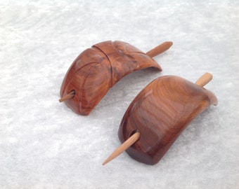 Moroccan Style Hand Made Araar (Cedar) Wooden Hairclip