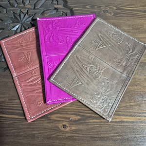 Handmade Moroccan Leather Wallet with Plastic Pocket