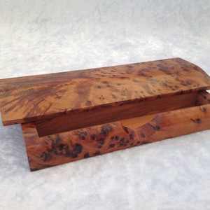 Moroccan Style Desk Tidy in Araar Wood, French Polished