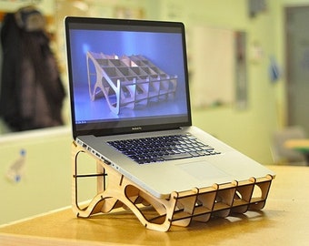 Laser cut vector plan cdr dxf - Laptop Stand laptop table Macbook Stand Laptop Air Desk Lap Desk Macbook table fathers day gift