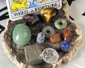 9 Crystals~ Luck & Good Fortune Crystal Bundle/ Attract Money Crystal Kit /Abundance Crystals /Prosperity and Wealth Kit/Good Karma Crystals