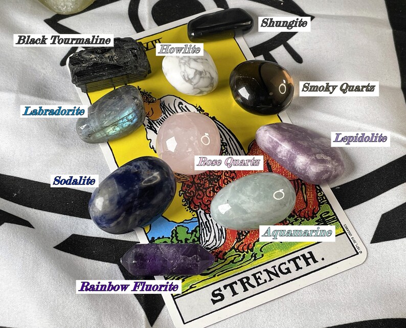 10 Crystals~ Anxiety Relief Crystal Kit Bundle /Mental Wellness Crystal Kit /Calming Crystal Kit /Relieve Stress Good Vibes Crystal Kit bild 6