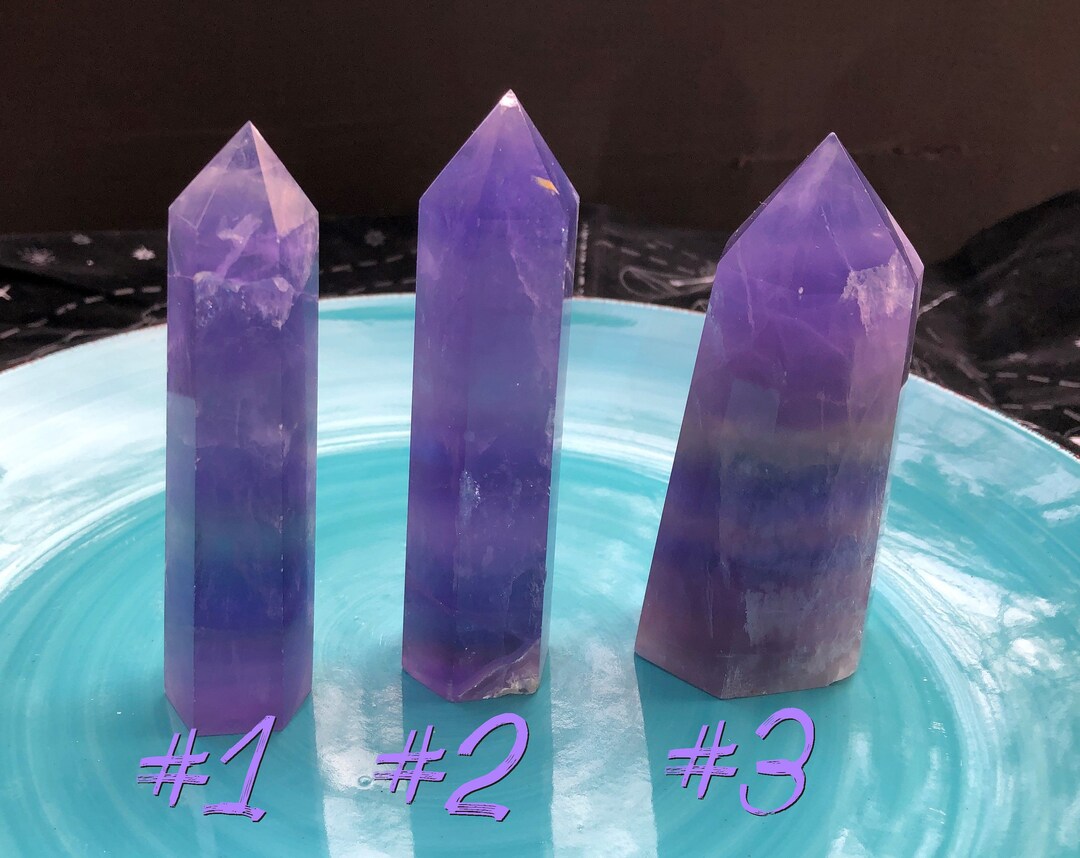 Gorgeous Violet Indigo Periwinkle Fluorite Polished Point Tower