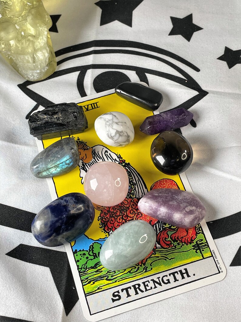 10 Crystals~ Anxiety Relief Crystal Kit Bundle /Mental Wellness Crystal Kit /Calming Crystal Kit /Relieve Stress Good Vibes Crystal Kit bild 3