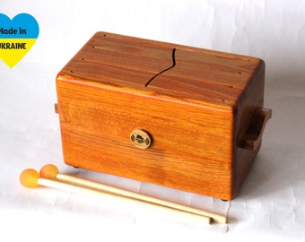 Tongue Drum Musical Instrument Easy to Play Wooden Slit Log