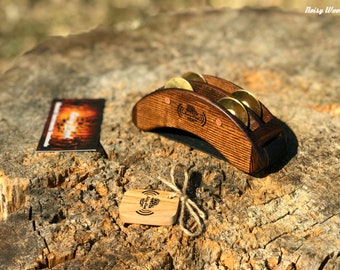 Personalized Foot Tambourine: Ash Wood Percussion, Gift for Musician