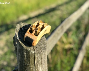 Foot Tambourine: Personalized Ash Wood Percussion musical Instrument with Brass Jingles