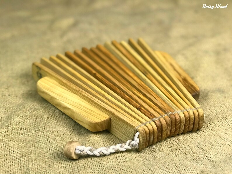 Wood clacker ratchet kokiriko musical instrument by Noisy Wood Etsy