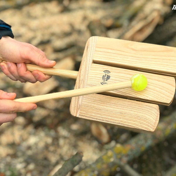 Handmade Wooden Egogo Percussion Instrument - for Music Lovers - Add Authentic African Sound to Your Music - A Must-Have for Any Musician