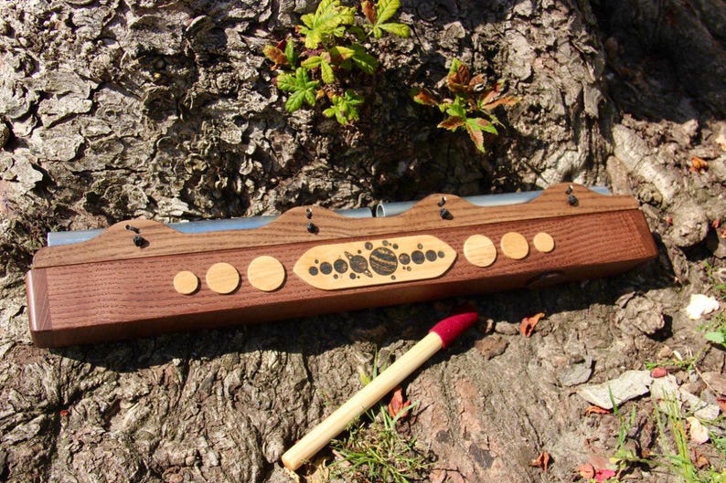 Zen Stick 2-in-1 : Rain Stick with tube in the Solfeggio Frequency for Sound Healing Two notes: D7 & A6