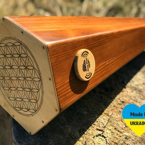 Wooden Doumbek - Cajon Drum hexagonal shape for sound healing percussion musical instrument for meditation and mantras made in Ukraine