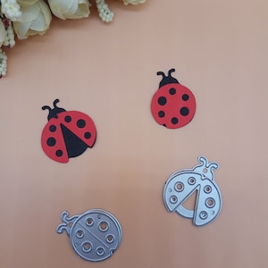 Coccinelle che tagliano stampi, stampi artigianali, modello di stencil, stampi per scrapbooking, carta fai-da-te che crea nuovi stampi, taglio dello stampo