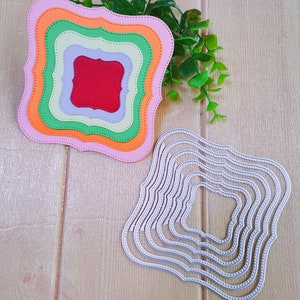 Gestikte vierkante frame snijden die, craft matrijzen, stencil sjabloon, scrapbooking matrijzen, diy kaart het maken van nieuwe matrijzen, die cut