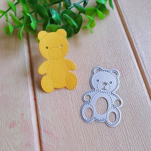 Molde de corte de metal para urso de pelúcia de bebê, matrizes de artesanato, modelo de estêncil, matrizes de scrapbooking, cartão faça você mesmo, novas matrizes, corte, matrizes de metal