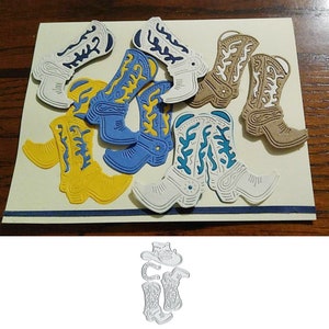 Cowboy Boots and Hat Cutting Die, Craft Dies, Stencil Template, Scrapbooking Dies, DIY Card Making New Dies, Die Cut