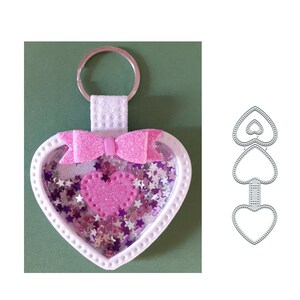 Troquel de corte de metal de llavero de corazón, troqueles de artesanía, plantilla de plantilla, troqueles de scrapbooking, tarjeta de bricolaje haciendo nuevos troqueles, troquelado, troqueles de metal