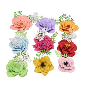 Molde de corte de flores de pétalas, 9 peças, matrizes de artesanato, modelo de estêncil, matrizes de álbum de recortes, cartão faça você mesmo, novos dados, corte