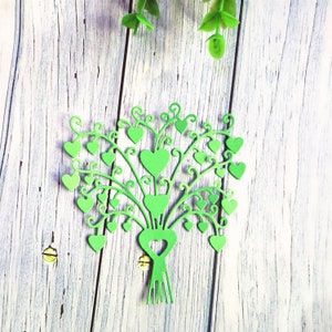 Molde de corte de árvore de corações, matrizes de artesanato, modelo de estêncil, matrizes de scrapbooking, cartão faça você mesmo, novas matrizes, corte, matrizes de metal
