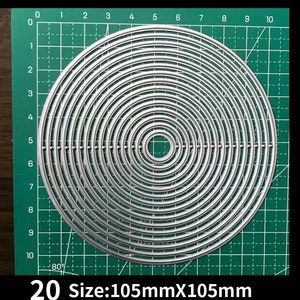 Molde de corte de metal em círculo, matrizes de artesanato, modelo de estêncil, matrizes de scrapbooking, cartão faça você mesmo, novas matrizes, corte, matrizes de metal