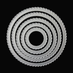 Molde de corte de quadro de vieira em círculo costurado, dados de artesanato, modelo de estêncil, dados de álbum de recortes, cartão faça você mesmo, novos dados, corte