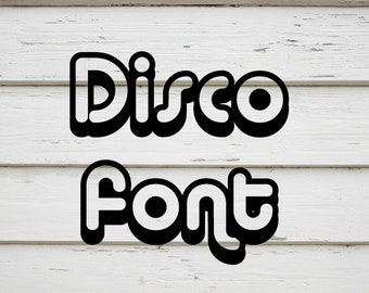 Disco font instant digital download file 80s font cutting file printing file SVG 2d retro font different colours
