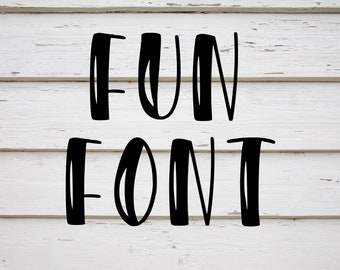 Fun font hand lettered digital download file svg cutting file t shirt font NOT SVG bold funky font thick base font arty font funky