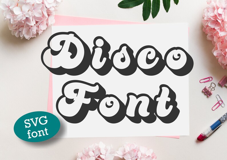 Disco Font Instant Digital Download File 80s Font Cutting File Etsy