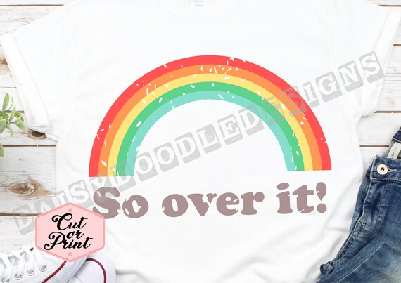 Download Rainbow Svg Vintage Rainbow Dxf So Over It Svg Distressed Etsy