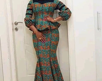 Ankara skirt and blouse