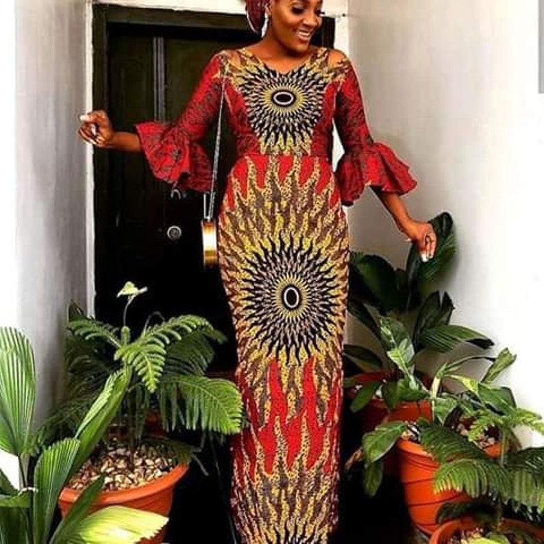 Dashiki Long Pencil Dress / African American Dress/african Party Dress