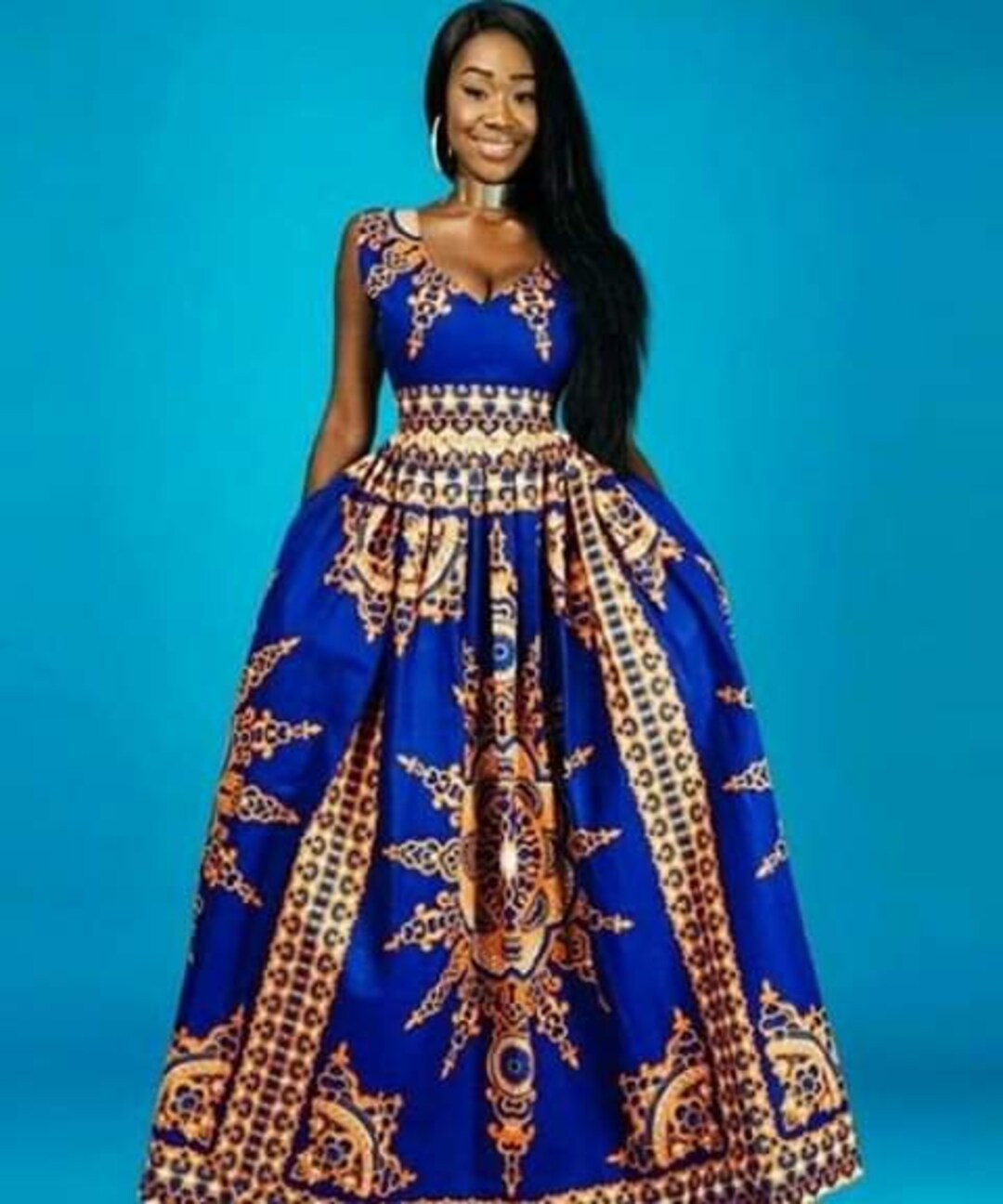 Dashiki Maxi Dress/prom Dress/african American Dress/african Party