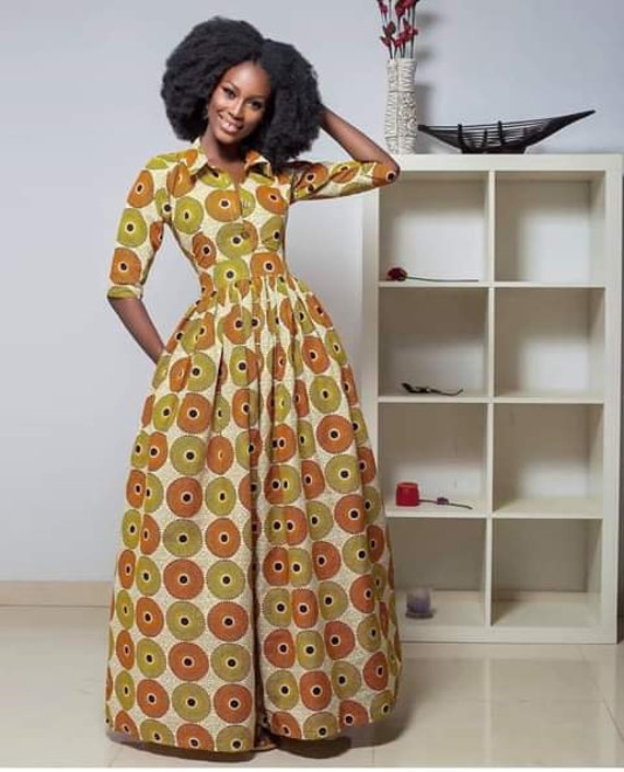 Ankara Shirt Dress, Ankara Maxi Dress African Party Dress, Ankara