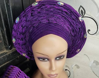 Auto gele with hole aso oke