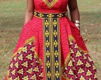 Red and black African dress Christmas sale aesthetic African dress