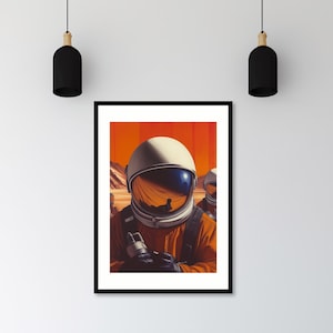 Vintage-Inspired 1960&#39;s Spaceman Poster | Retro Space Art Print | Mid-Century Modern Decor