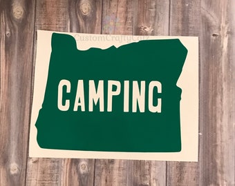 CAMPING OREGON  State Vinyl Decal