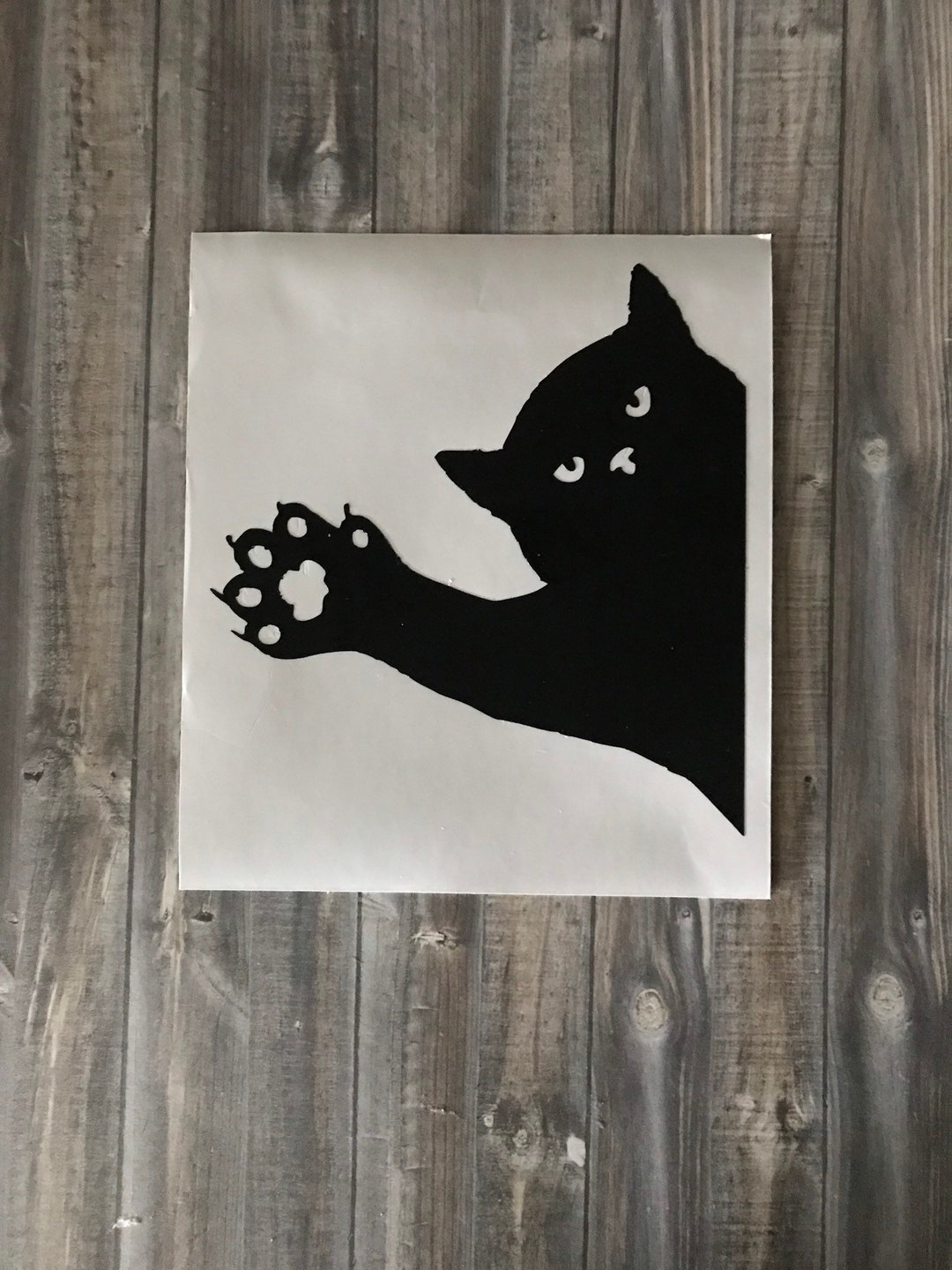 peeking black cat poster, cute cat print, home decor,... Peeking Black Cat Decal - Etsy