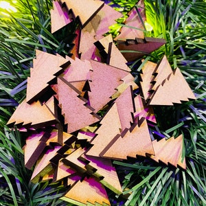 Lot of 100 Mini Wood Christmas Tree Cutouts | Table Confetti | 1” Wooden Laser Cut Tree | Scrapbooking, Custom Crafts