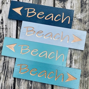 Beach Arrow Sign | Which Way To The Beach Directional Arrows | Beach House Point Wall Art Home Decor