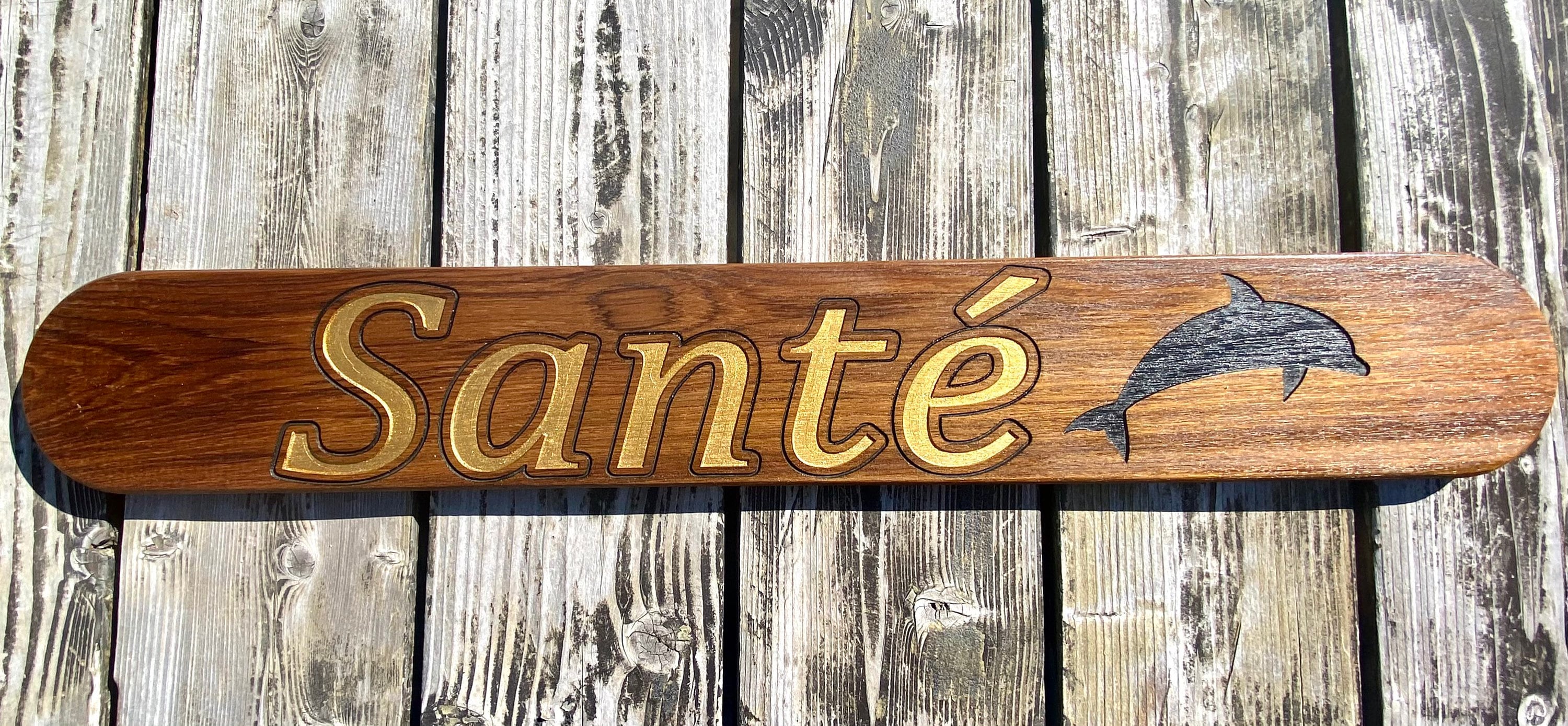 Mahogany Quarterboard Boat Name Sign Custom Fishing Sign — Oceanic Signs & Decor