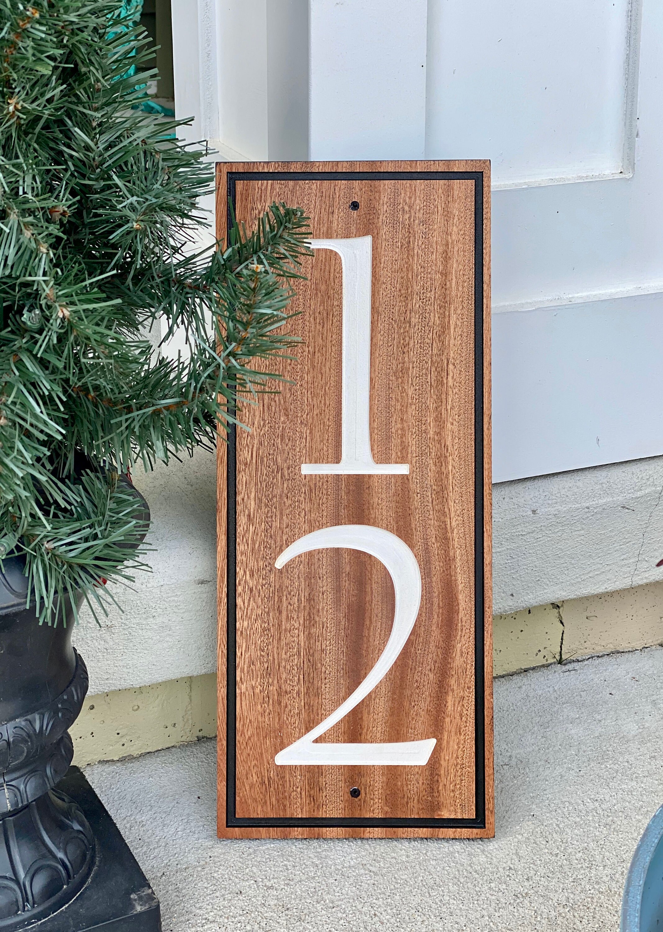 Mahogany Custom Outdoor Address Sign Vertical Cottage Sign Etsy