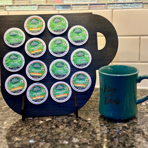 Custom K-Cup Coffee Pod Holder • K-Cups Organizer Display Rack • Coffee Advent Calendar Countdown